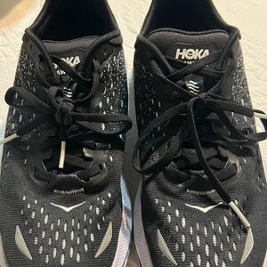 Hoka Black and White Athletic Shoes